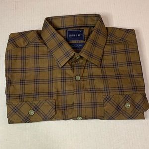 Stitch Note Men’s Brown/Blue Shirt Sz M